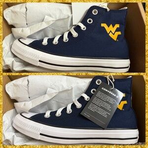 Converse Blue High-Tops with Yellow Emblem